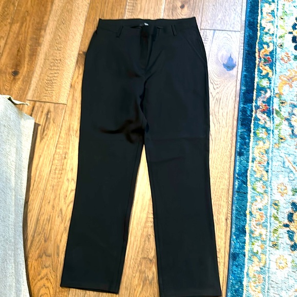 Quince ultra stretch pointe straight leg pants petite large black - Picture 1 of 3